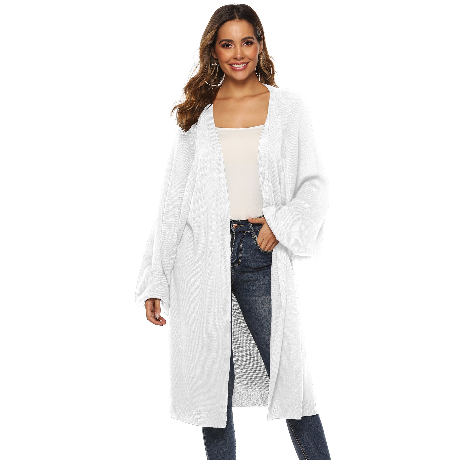 Loose Batwing Sleeve Knitted Cardigan for Women